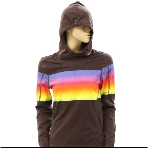 FREE PEOPLE MOVEMENT HUDDLE PRINTED HOODED LAYERING TOP WITH HIGH HOODED NECK - Picture 5 of 9